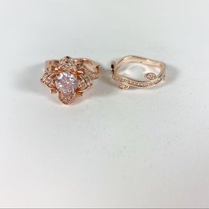 Rose Gold Tone Ring Set Size 9 NWOT